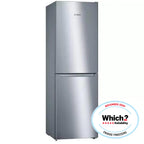 Bosch KGN34NLEAG 186cm Tall Fridge Freezer, 193L Fridge, 105L Freezer, 60cm Wide, NoFrost, Silver