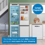 Bosch KGN392LAGG 203cm Tall Fridge Freezer, 260L Fridge, 103L Freezer, 60cm Wide, Frost Free, Stainless Steel Look
