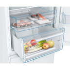 Bosch KGN392WEBG 203cm Tall Fridge Freezer, 279 Litre Fridge, 89 Litre Freezer, 60cm Wide, Frost Free, White