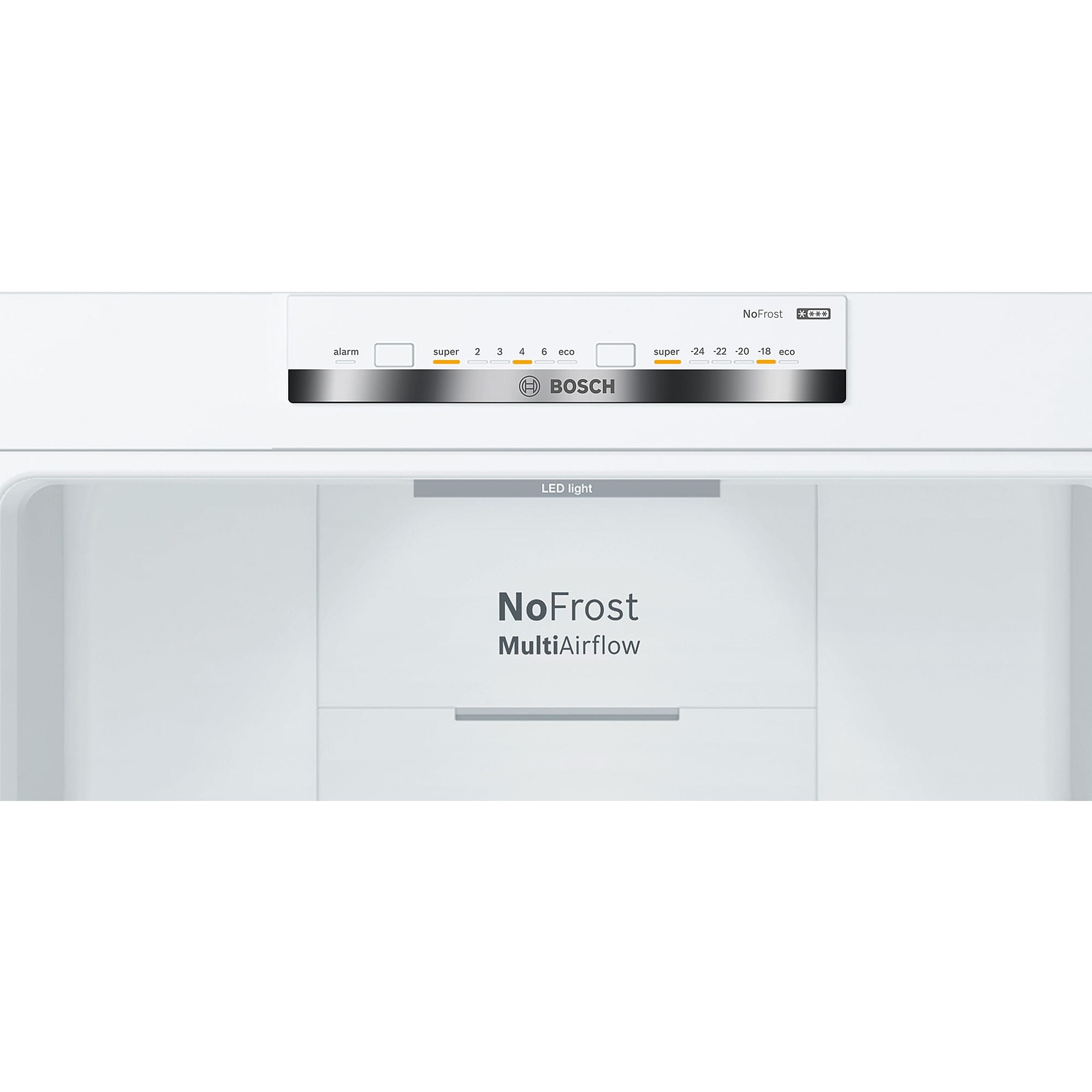 Bosch KGN392WEBG 203cm Tall Fridge Freezer, 279 Litre Fridge, 89 Litre Freezer, 60cm Wide, Frost Free, White