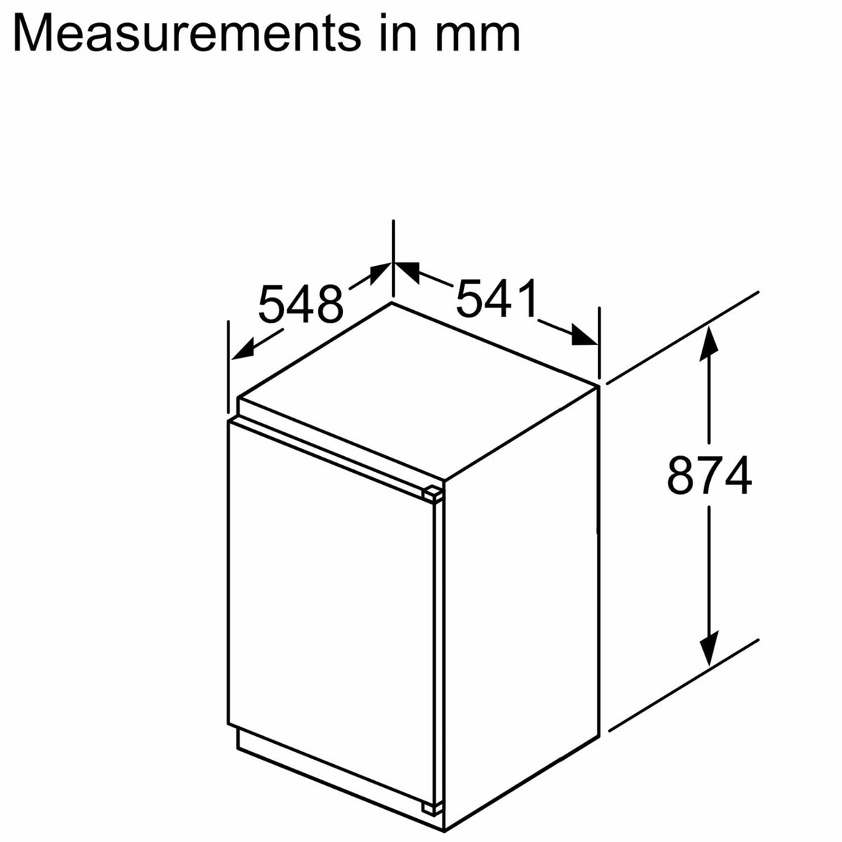 Neff KI1211SE0 Integrated In-Column Larder Fridge, 136 Litres