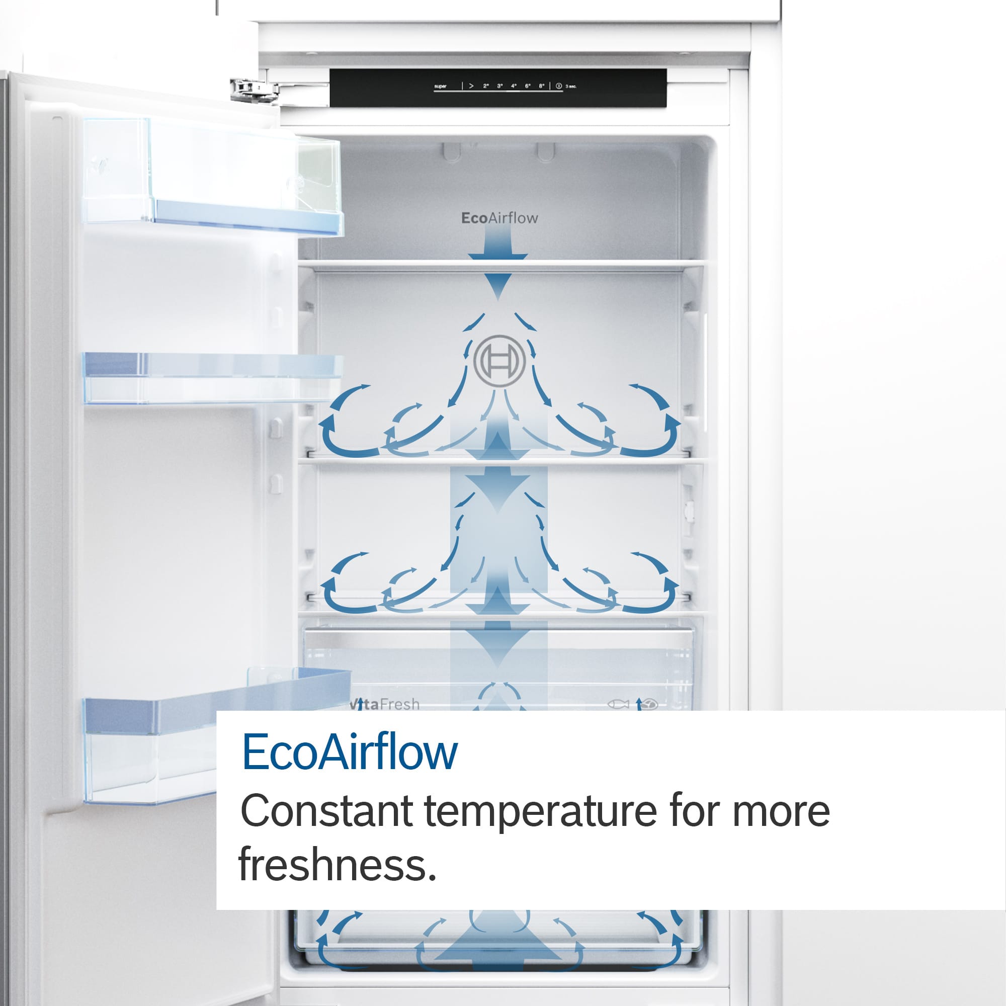 Bosch KIN85NSE0G 177.5cm Tall Integrated Fridge Freezer, 150 Litre Fridge, 99 Litre Freezer, 54cm Wide, Frost Free
