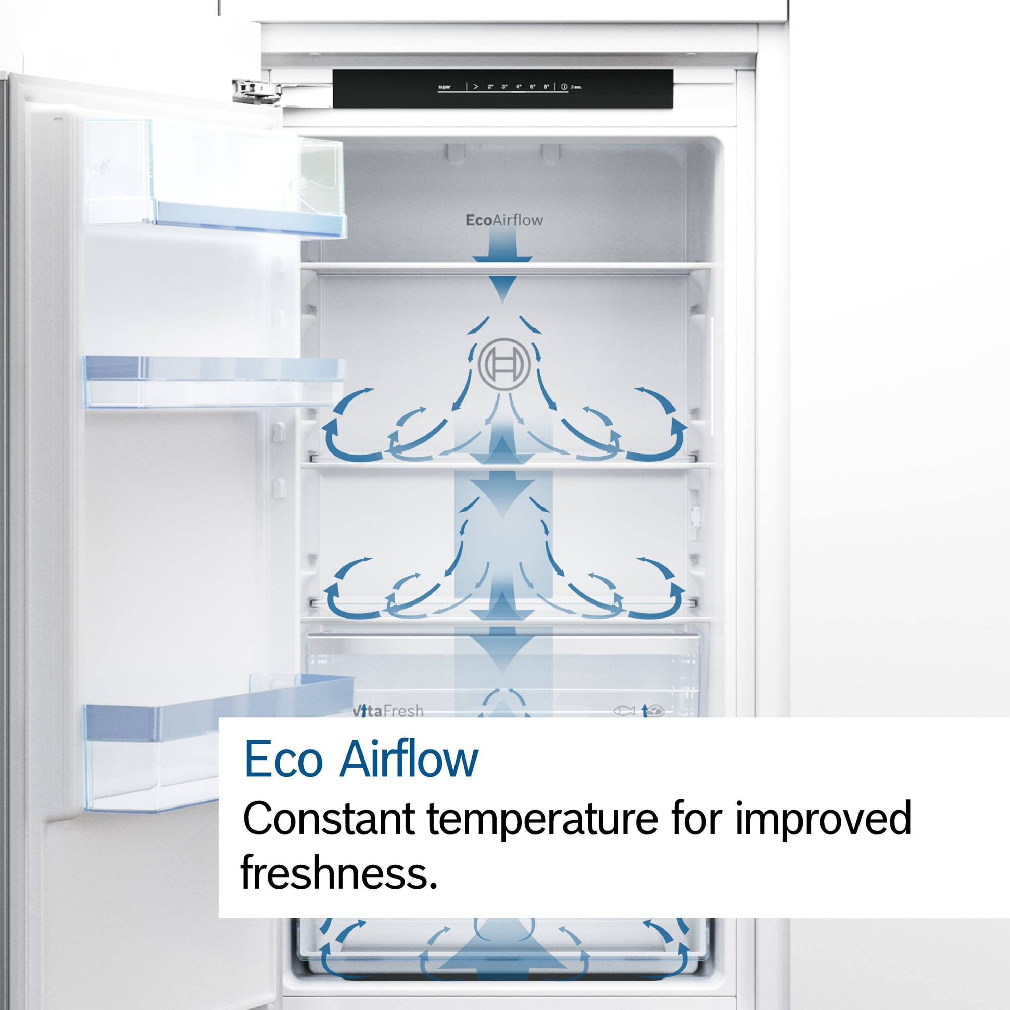 Bosch KIN86NSE0G 177.5cm Tall Integrated Fridge Freezer, 184 Litre Fridge, 76 Litre Freezer, 54cm Wide, Frost Free