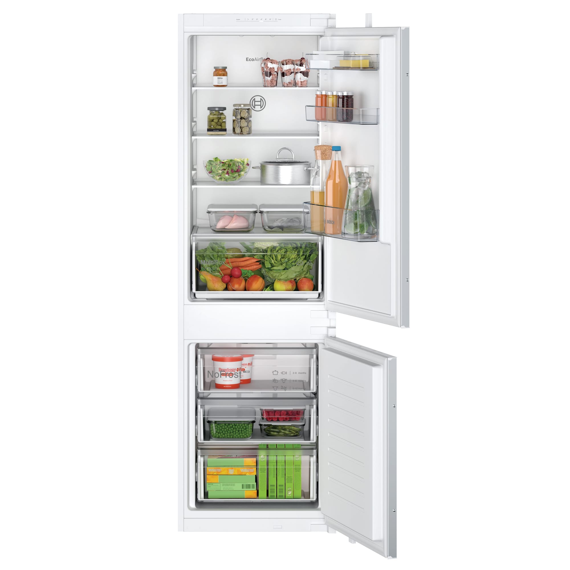 Bosch KIN86NSE0G 177.5cm Tall Integrated Fridge Freezer, 184 Litre Fridge, 76 Litre Freezer, 54cm Wide, Frost Free