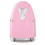 Pink and silver appliance on a white background