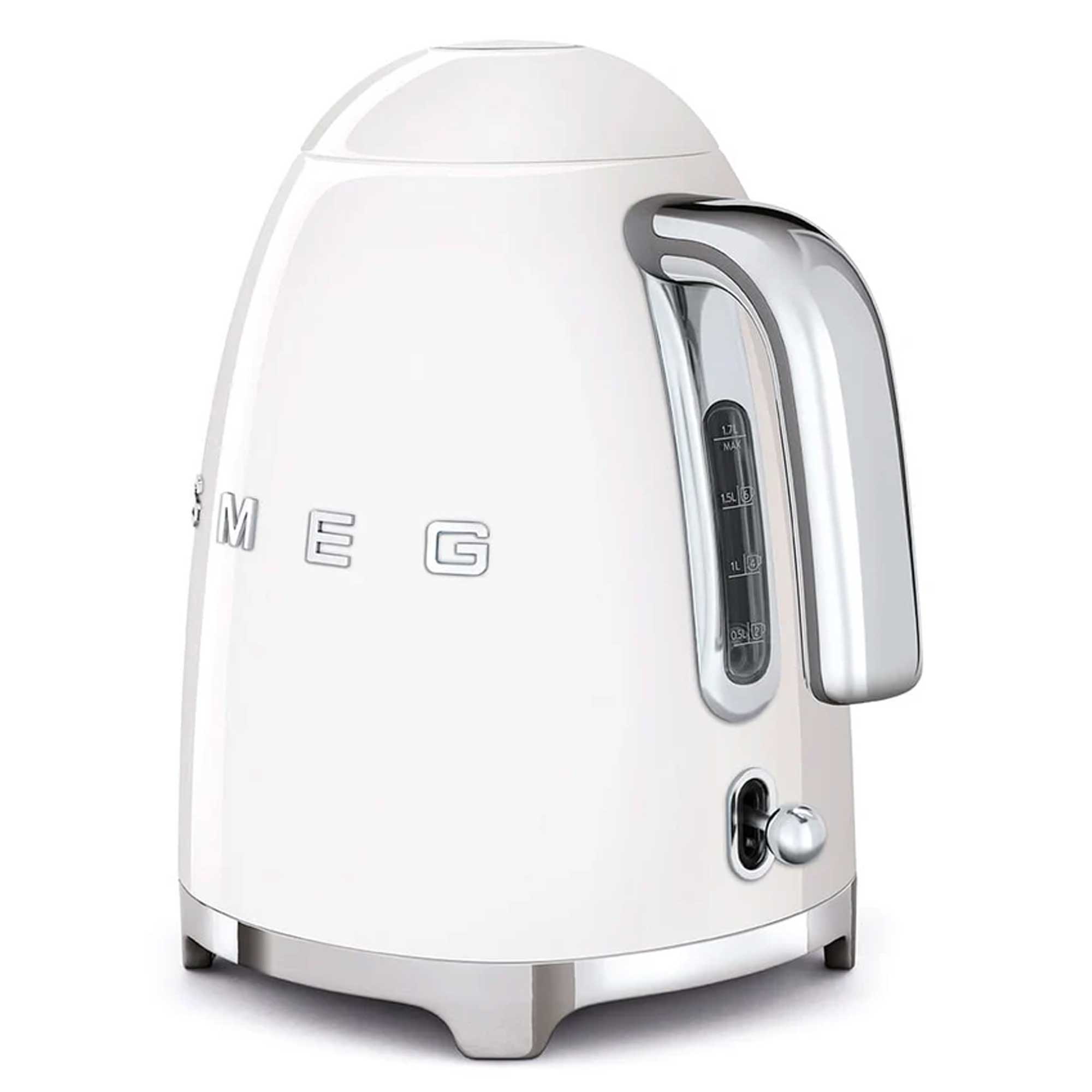 White Smeg electric kettle on a white background