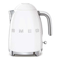 White electric kettle with 'SMEG' branding on a white background