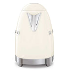 Cream-colored toaster with silver accents on a white background