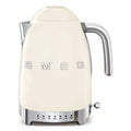 Cream-colored kettle with 'Smeg' branding on a white background