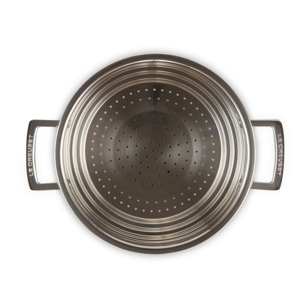 Silver steamer on white background