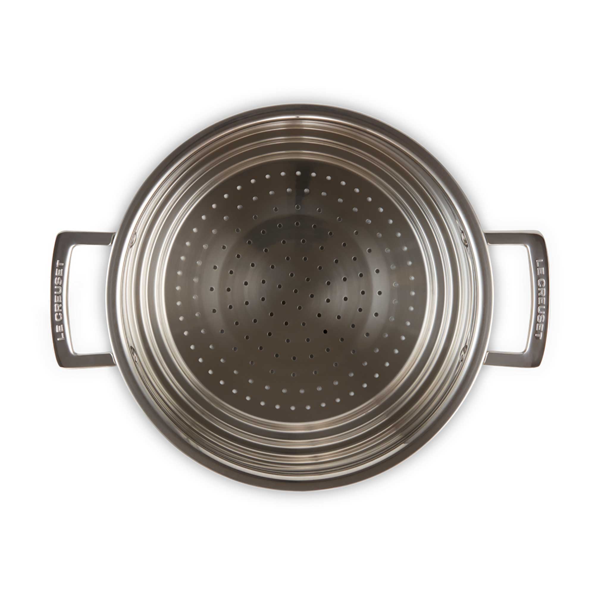 Silver steamer on white background