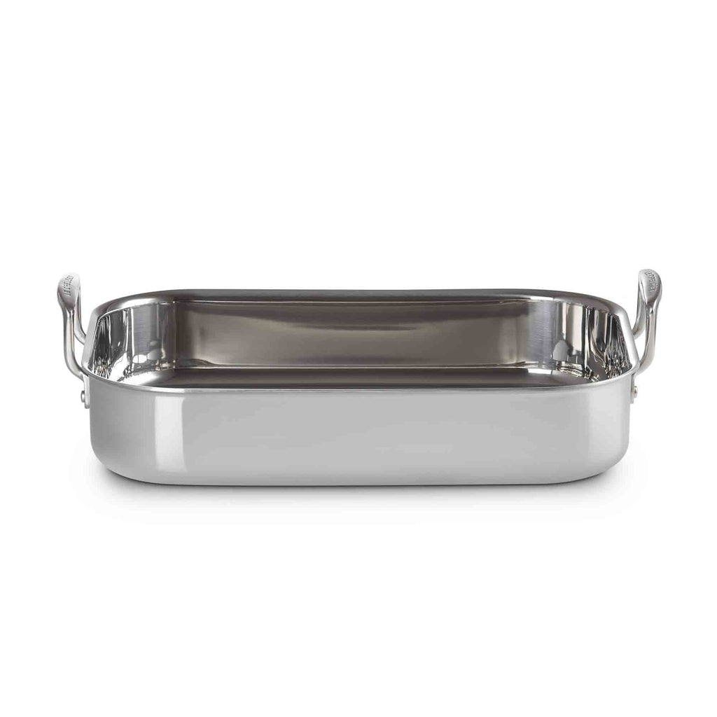 Le Creuset 3-ply Stainless Steel Rectangular Roaster on white background