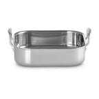 Silver square roaster on white background