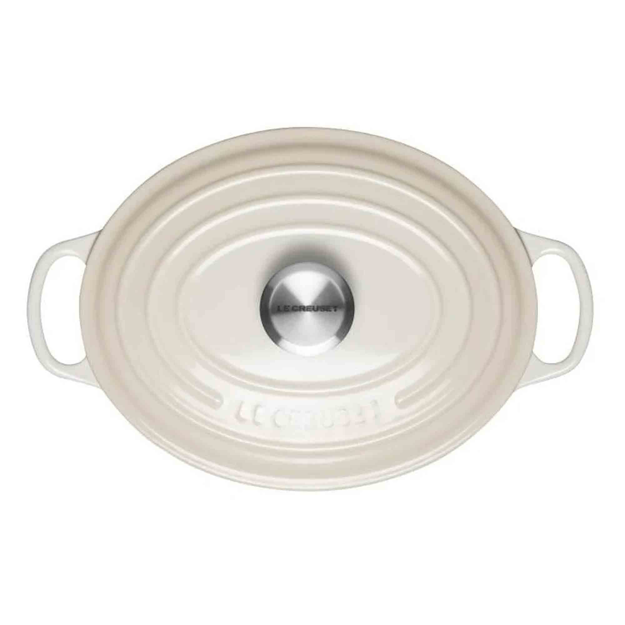 Le Creuset meringue oval casserole lid and handles