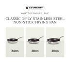 Le Creuset 3-ply Stainless Steel Non-Stick Frying Pan size guide