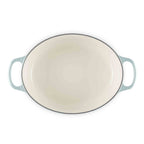 Le Creuset Sea Salt Oval Casserole with handles on white background