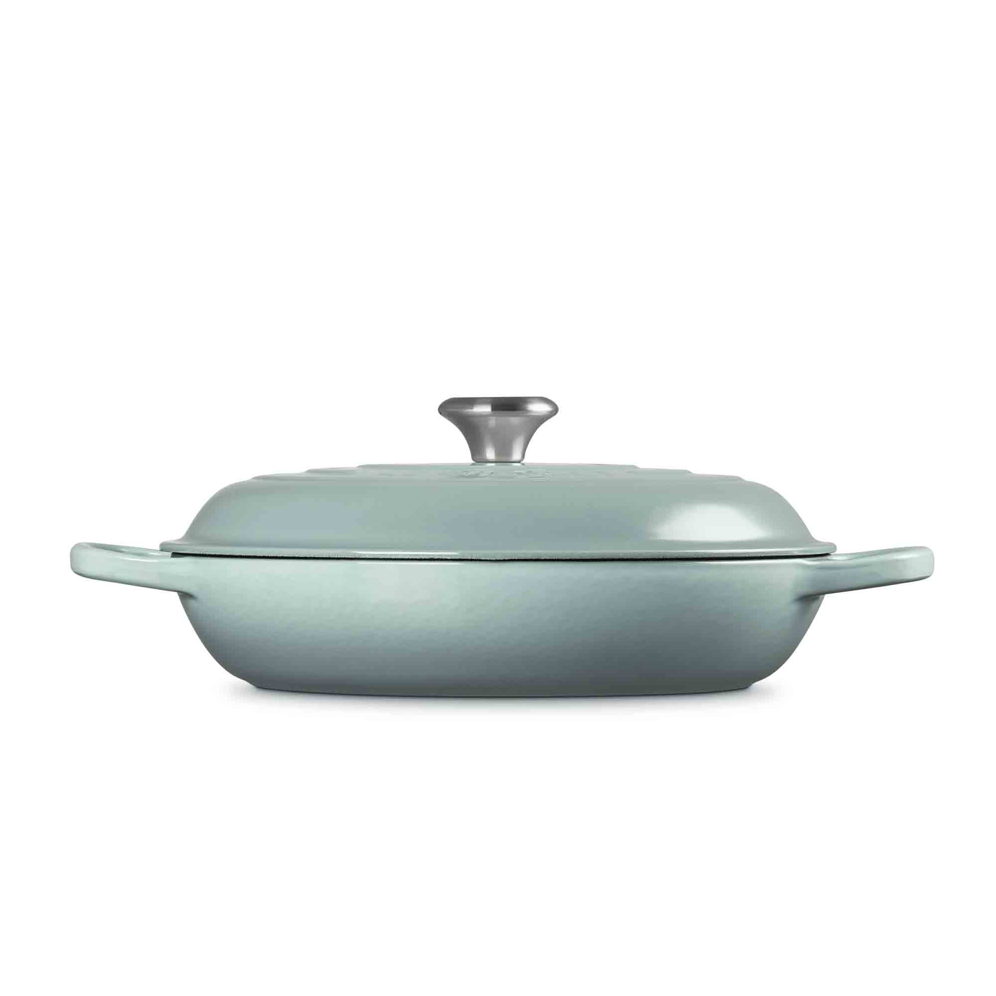 Le Creuset Sea Salt shallow casserole with lid