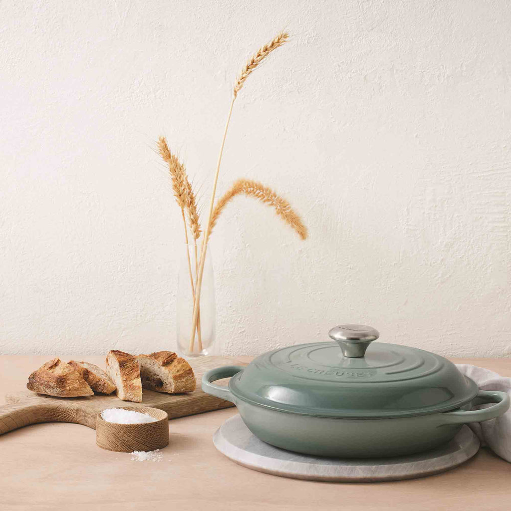 Le Creuset Sea Salt Shallow Casserole lifestyle image