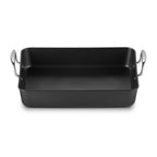 Black rectangular roaster on a white background