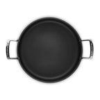 Black sauteuse with handles on a white background