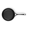 Black frying pan on a white background