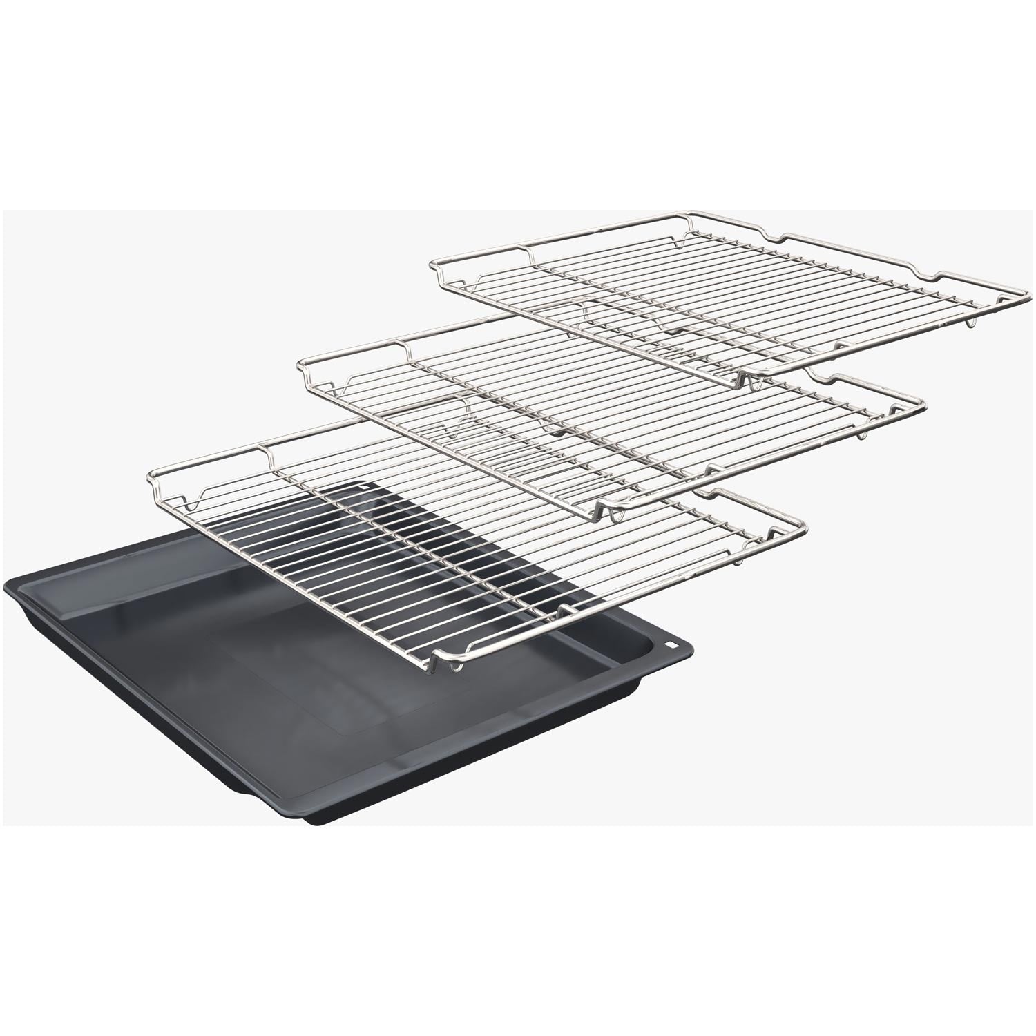 Bosch MBA533BS3B Built in Electric Double Oven, 89cm High, Main Oven Multifunction, Top Oven Grill & Convention, EasyClean, Sianless Steel