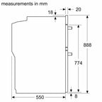 Bosch MBA533BS3B Built in Electric Double Oven, 89cm High, Main Oven Multifunction, Top Oven Grill & Convention, EasyClean, Sianless Steel