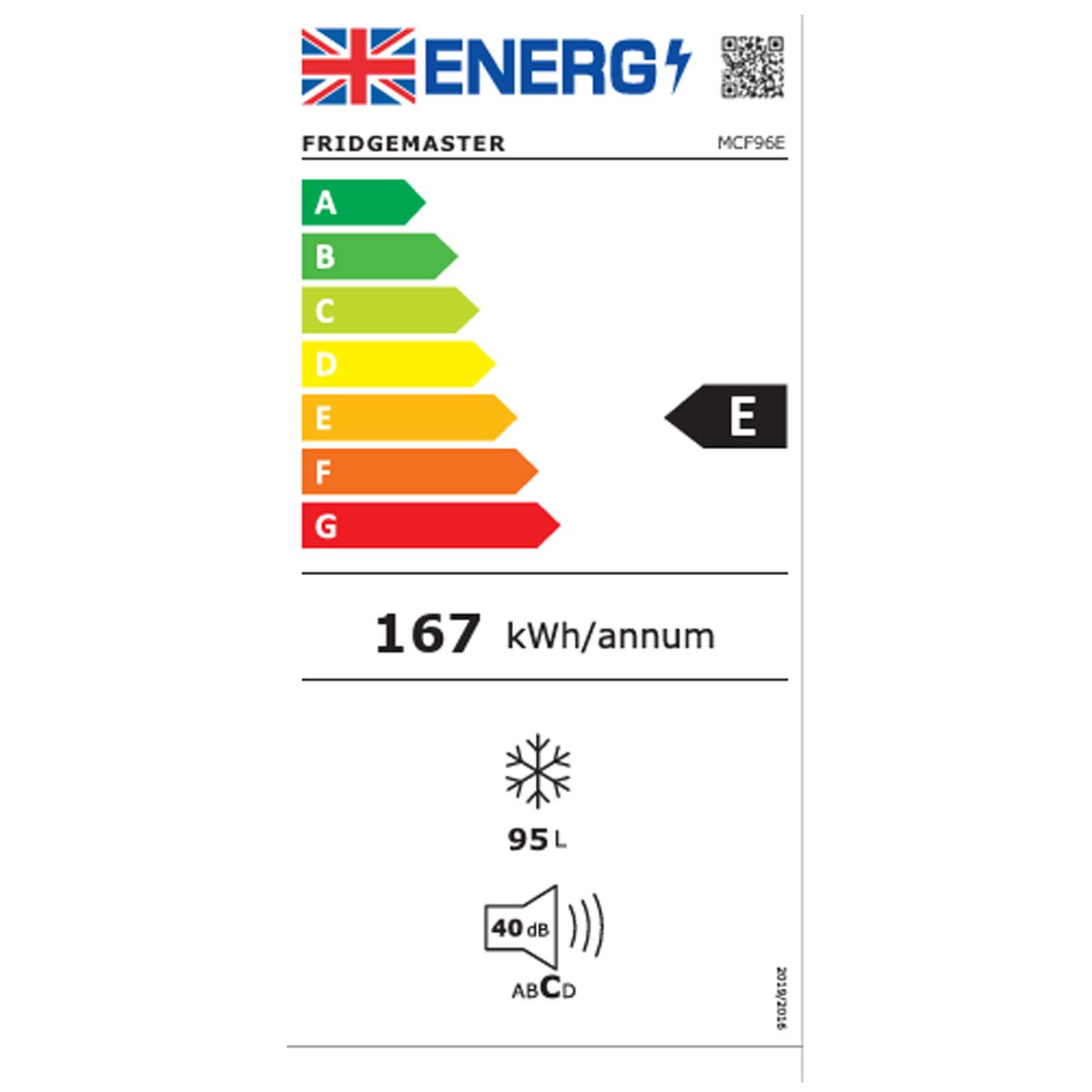 Fridgemaster MCF96E Chest Freezer, 95 Litre Capacity, 55cm Wide, Manual Defrost, White