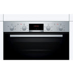 Bosch MHA133BR0B Built in Electric Double Oven, 89cm High, Main Oven Fan, Top Oven Grill & Convention, EasyClean, Sianless Steel