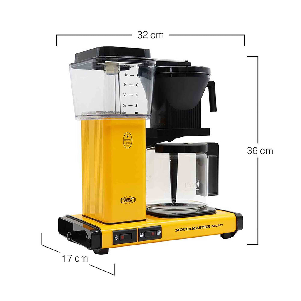 Moccamaster KBG Select Drip Filter Coffee Machine in Yellow Pepper - 53815