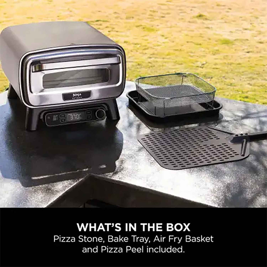 Ninja Artisan Outdoor Pizza & Air Fry Oven with Cover – Grey - MO203UK