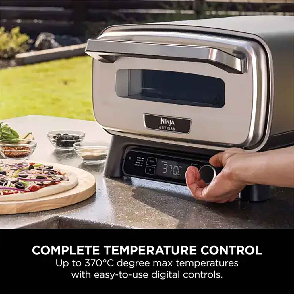 Ninja Artisan Outdoor Pizza & Air Fry Oven with Cover – Grey - MO203UK