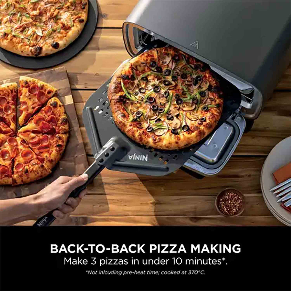 Ninja Artisan Outdoor Pizza & Air Fry Oven with Cover – Grey - MO203UK
