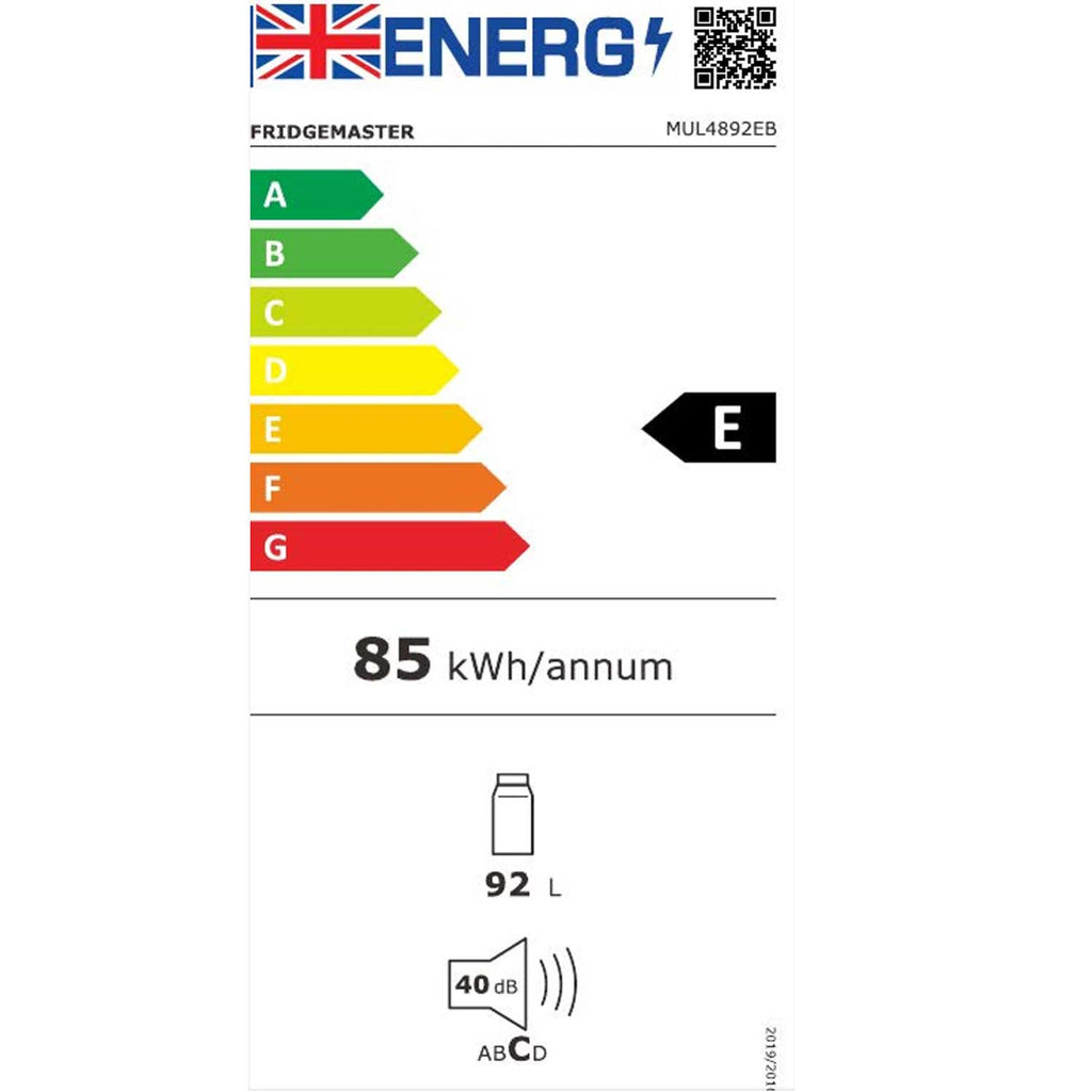Fridgemaster MUL4892E Undercounter Larder Fridge, 92 Litres, 48cm Wide, White
