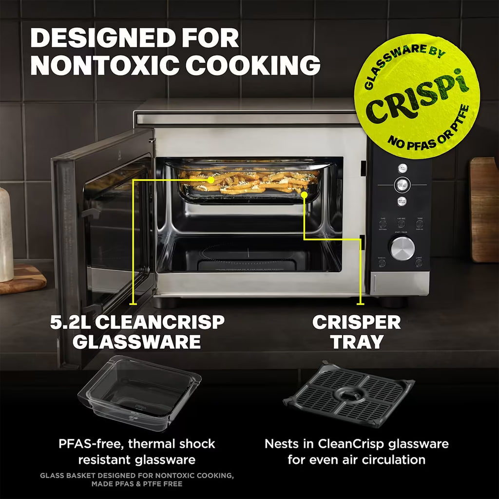 Ninja CRISPi Microwave, Air Fryer and Oven with FusionCrisp Technology - Silver - MW101UK