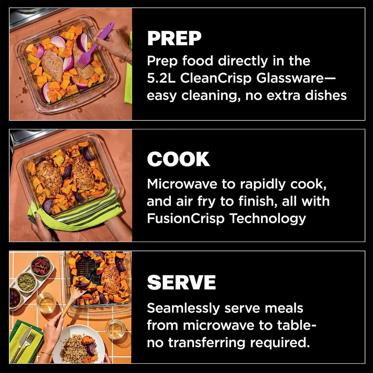Ninja CRISPi Microwave, Air Fryer and Oven with FusionCrisp Technology - Silver - MW101UK