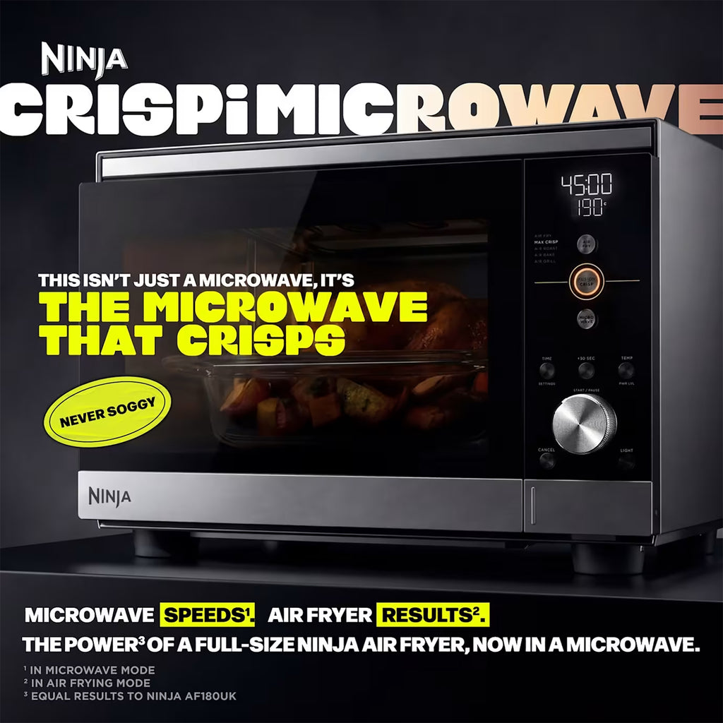 Ninja CRISPi Microwave, Air Fryer and Oven with FusionCrisp Technology - Silver - MW101UK
