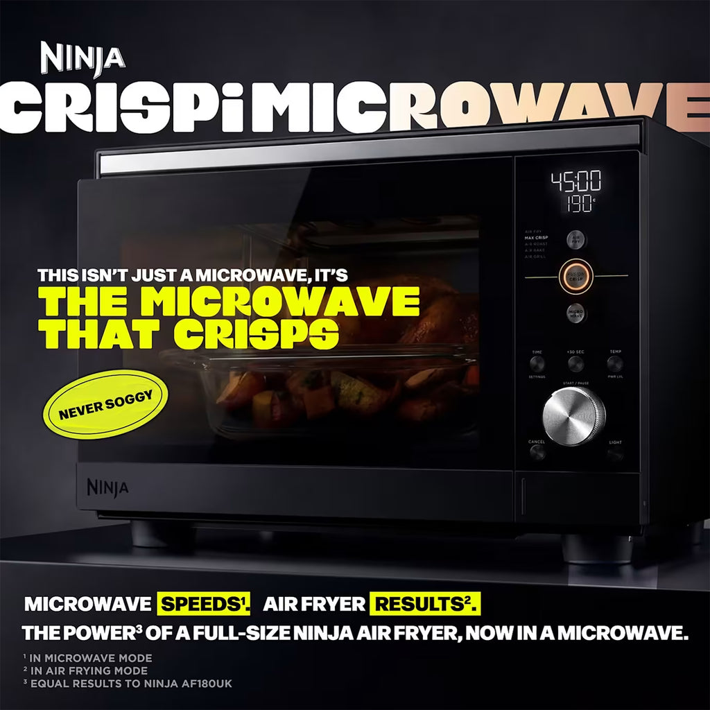 Ninja CRISPi Microwave, Air Fryer and Oven with FusionCrisp Technology - Black - MW101UKBK1
