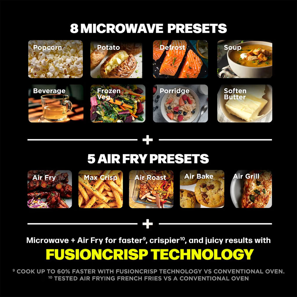Ninja CRISPi Microwave, Air Fryer and Oven with FusionCrisp Technology - Black - MW101UKBK1