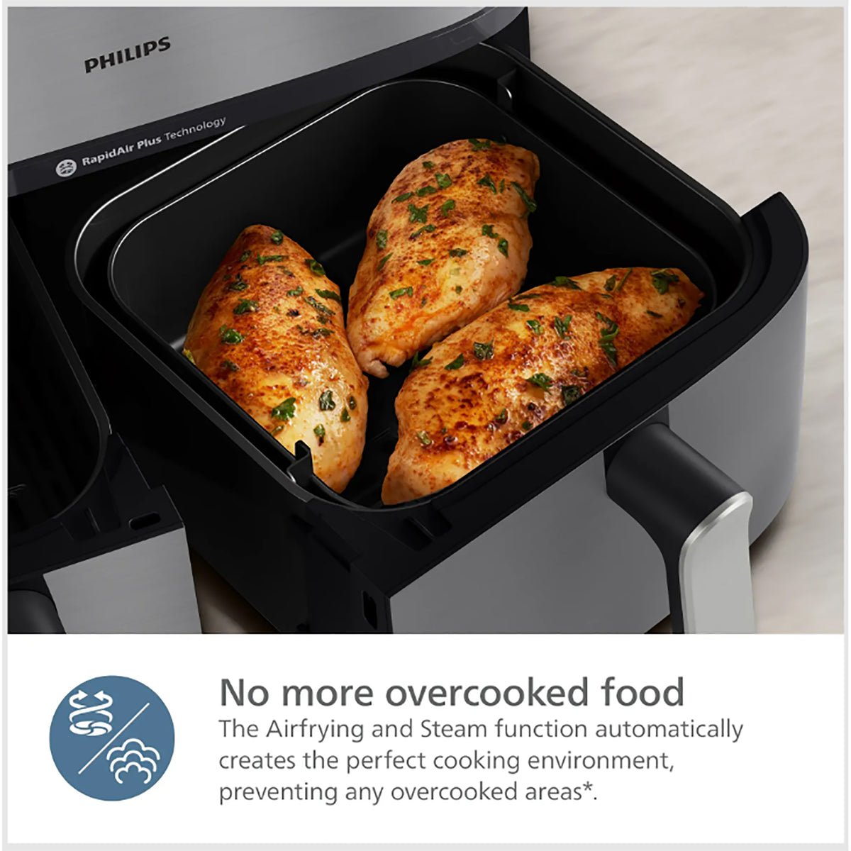 Philips 5000 Series Dual Basket Air Fryer with Steam – Silver - NA555_09