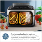 Philips 5000 Series Dual Basket Air Fryer with Steam – Silver - NA555_09