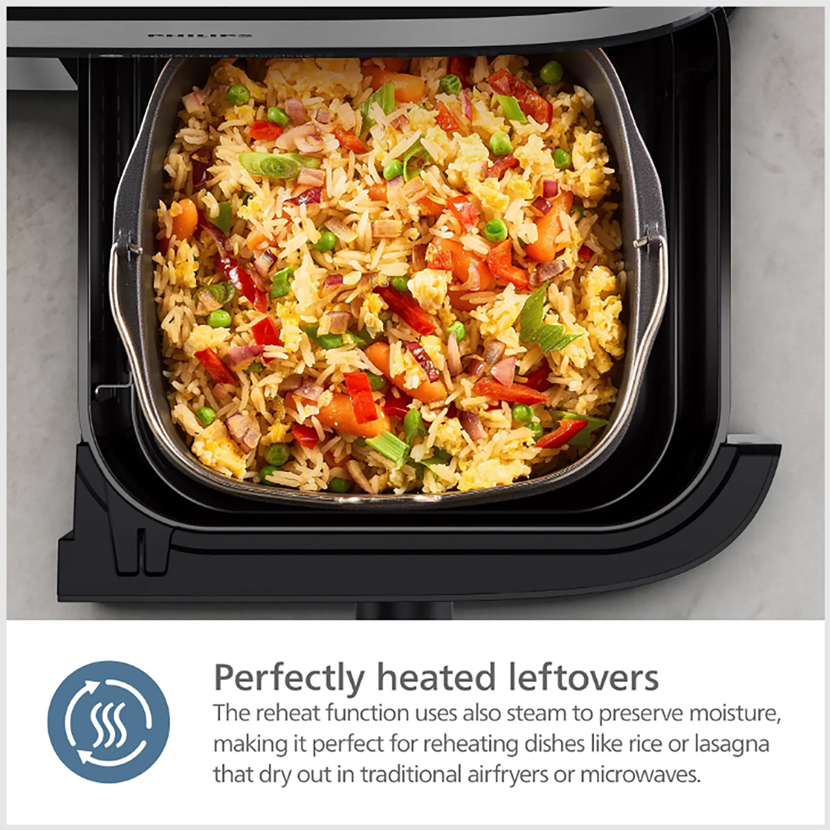 Philips 5000 Series Dual Basket Air Fryer with Steam – Silver - NA555_09
