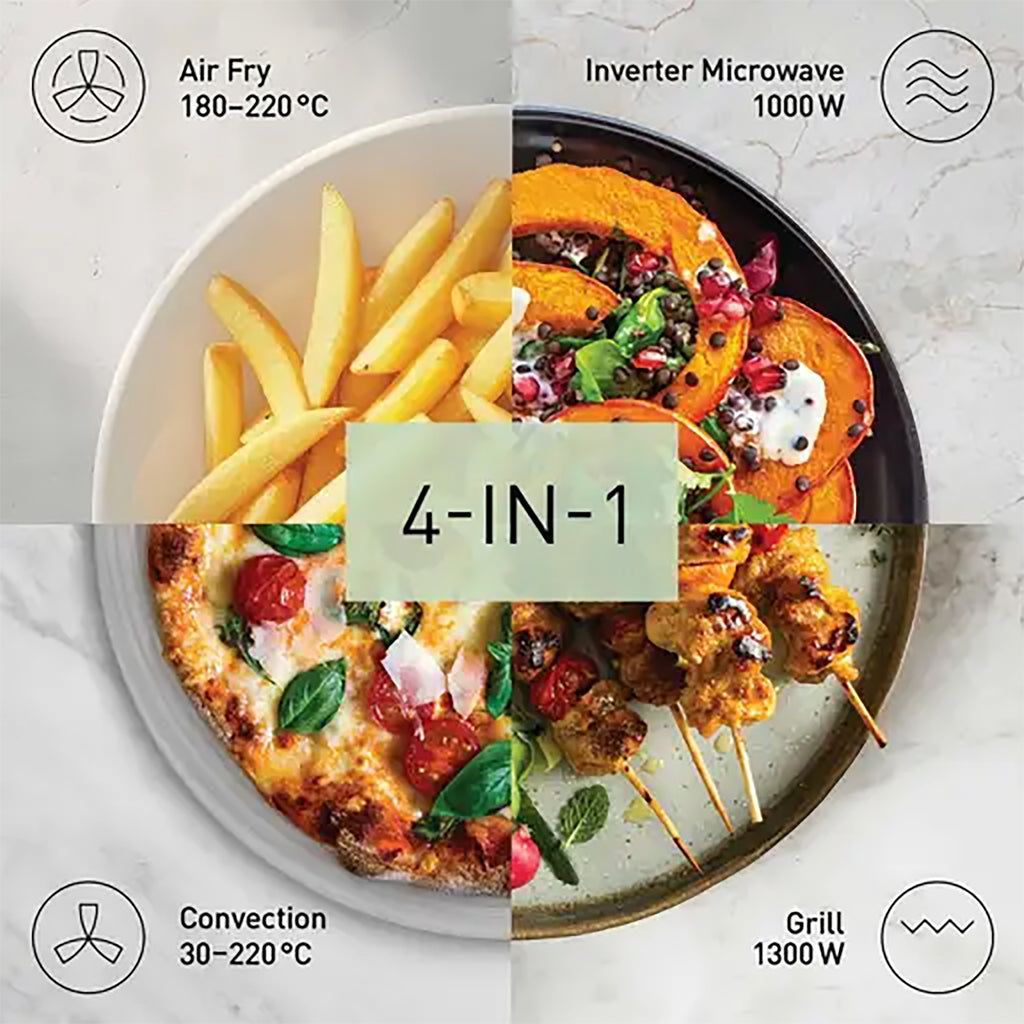 Panasonic 27L 1000W 4-in-1 Combi Inverter Microwave Oven in White - NN-CT55RWBPQ