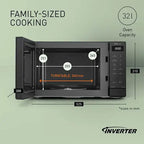 Panasonic 32L 1000W Solo Inverter Microwave in Black - NN-ST65QBBPQ