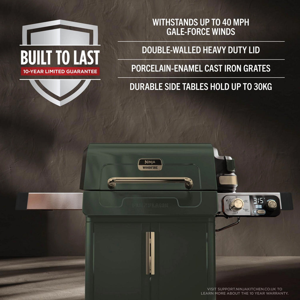 Ninja PG301UKGN FlexFlame Gas BBQ & Outdoor Cooking System - Green