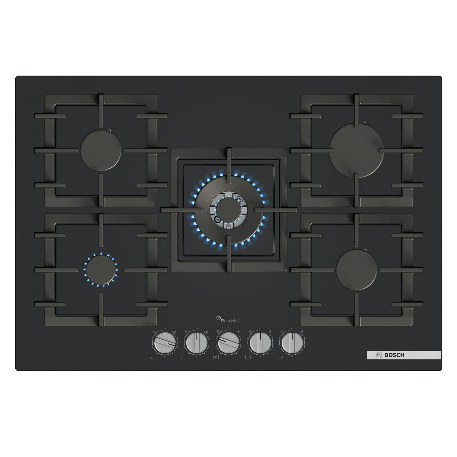 Bosch Series 6 PPQ7A6I40 75cm Gas Hob – Black Glass