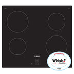Bosch PUG61RAA5B 60cm 4 Zone Built-In Electric Induction Hob with Touch Control, 13 Amp, Black Glass