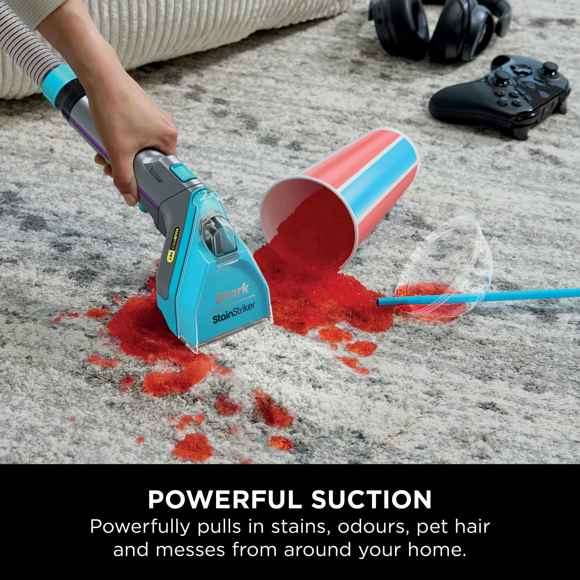 Shark StainStriker HairPro Pet Stain & Spot Cleaner – Dark Silver & Force Fuchsia | PX250UKT