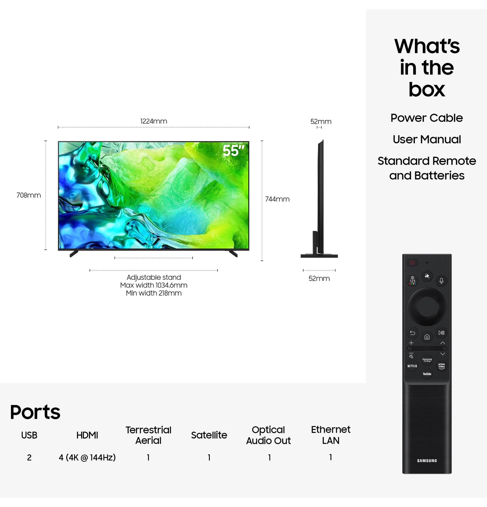 Samsung QE55QN80HAUXXU 55 Inch, Ultra HD QLED Television, Smart TV, Freeview HD