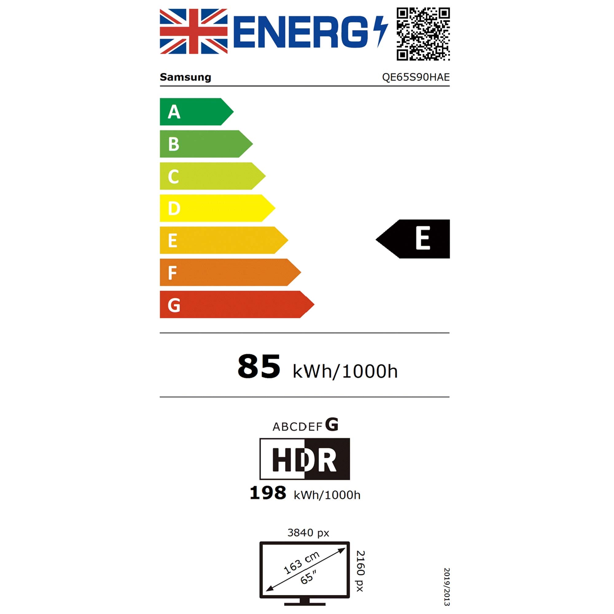 Samsung QE65S90HAEXXU 65 Inch, 4K Ultra HD OLED Television, Smart Tv, Freeview HD